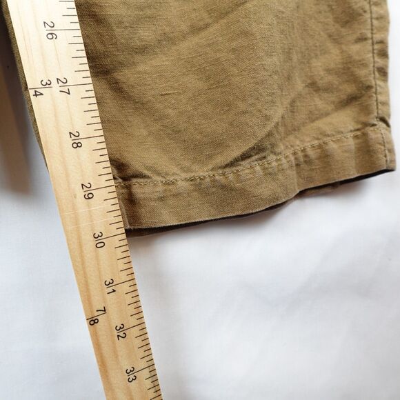 Eddie Bauer Linen Cotton Drawstring Pants Women 8 Brown Relaxed Fit Patch Pocket - Picture 6 of 10